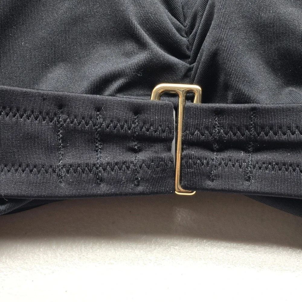 Victoria's‎ Secret Women Swimwear XL Black Bandeau Wireless Spaghetti Tie Straps